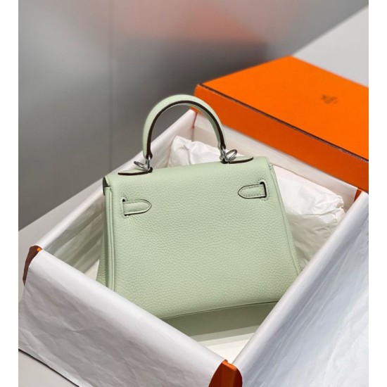 Special Grade Replica Hermes Kelly 20cm/25cm Green Clemence Bag Clone Sale