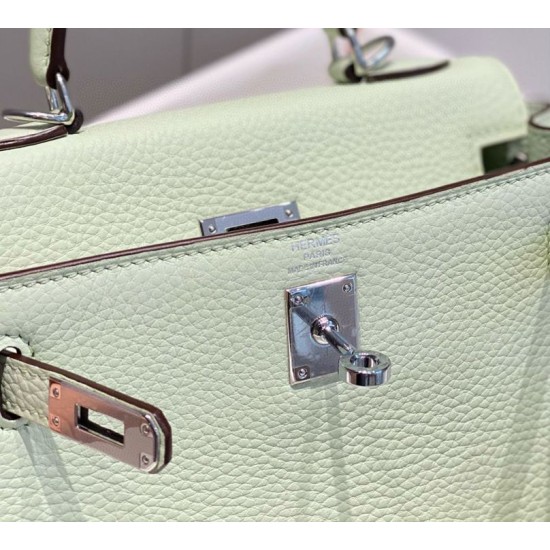 Special Grade Replica Hermes Kelly 20cm/25cm Green Clemence Bag Clone Sale