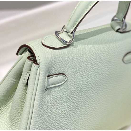 Special Grade Replica Hermes Kelly 20cm/25cm Green Clemence Bag Clone Sale