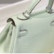 Special Grade Replica Hermes Kelly 20cm/25cm Green Clemence Bag Clone Sale