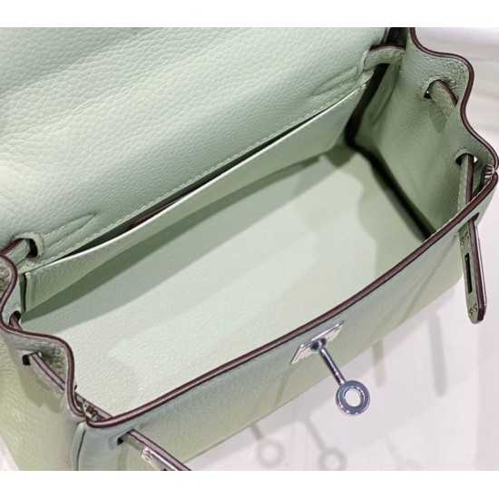 Special Grade Replica Hermes Kelly 20cm/25cm Green Clemence Bag Clone Sale
