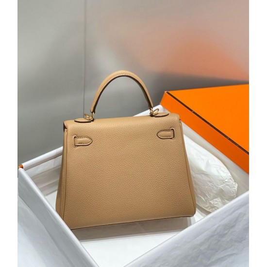 Special Grade Replica Hermes Kelly 20cm/25cm Brown Clemence Bag Clone Sale