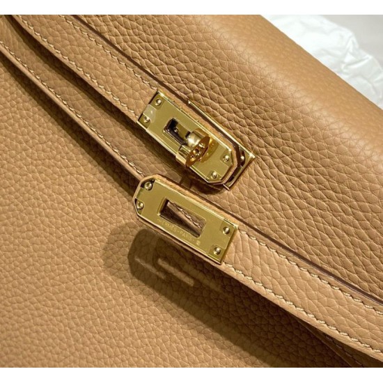 Special Grade Replica Hermes Kelly 20cm/25cm Brown Clemence Bag Clone Sale
