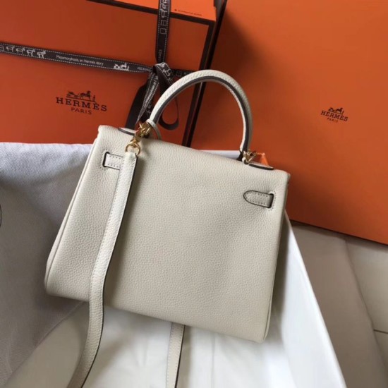Special Grade Replica Hermes Kelly 25cm Sellier Beige Epsom Bag Clone Sale