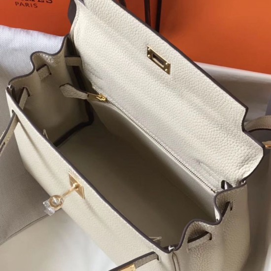 Special Grade Replica Hermes Kelly 25cm Sellier Beige Epsom Bag Clone Sale