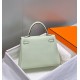 Special Grade Replica Hermes Kelly 25cm Retourne Green Clemence Bag Clone Sale