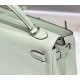 Special Grade Replica Hermes Kelly 25cm Retourne Green Clemence Bag Clone Sale