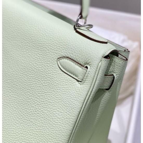 Special Grade Replica Hermes Kelly 25cm Retourne Green Clemence Bag Clone Sale