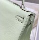 Special Grade Replica Hermes Kelly 25cm Retourne Green Clemence Bag Clone Sale