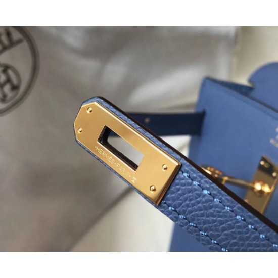 Special Grade Replica Hermes Kelly 25cm Sellier Blue Epsom Bag Clone Sale