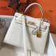 Special Grade Replica Hermes Kelly 25cm Sellier White Epsom Bag Clone Sale