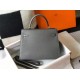 Special Grade Replica Hermes Kelly 28cm/32cm Slate Grey Bag Epsom gold hardware Clone Sale