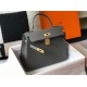 Special Grade Replica Hermes Kelly 28cm/32cm Slate Grey Bag Epsom gold hardware Clone Sale