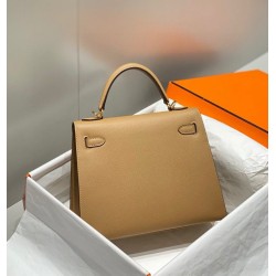 Special Grade Replica Hermes Kelly 28cm/32cm Camel Epsom Bag GHW Clone Sale
