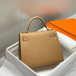 Special Grade Replica Hermes Kelly 28cm/32cm Camel Epsom Bag GHW Clone Sale