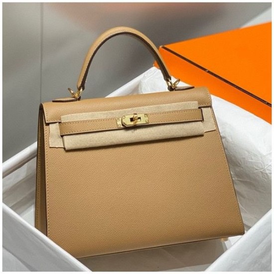 Special Grade Replica Hermes Kelly 28cm/32cm Camel Epsom Bag GHW Clone Sale