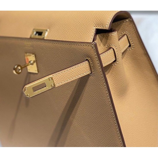 Special Grade Replica Hermes Kelly 28cm/32cm Camel Epsom Bag GHW Clone Sale