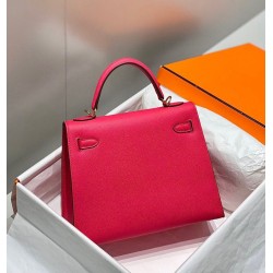 Special Grade Replica Hermes Kelly Bag 28cm/32cm Pink Epsom Gold Hardware Clone Sale