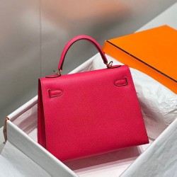 Special Grade Replica Hermes Kelly Bag 28cm/32cm Pink Epsom Gold Hardware Clone Sale