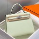Special Grade Replica Hermes Kelly 28cm Light Green Epsom Bag with Silver Hardware Clone Sale