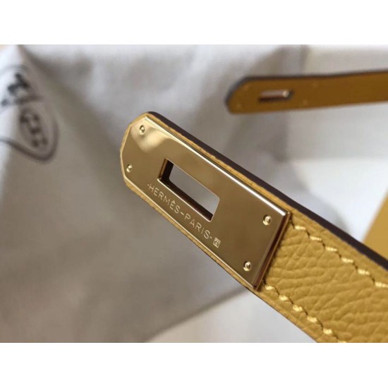 Special Grade Replica Hermes Kelly Bag 28cm/32cm Yellow Epsom Gold Hardware Clone Sale