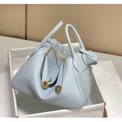 Special Grade Replica Hermes Lindy 26 cm bag in blue with gold hardware Clone Sale