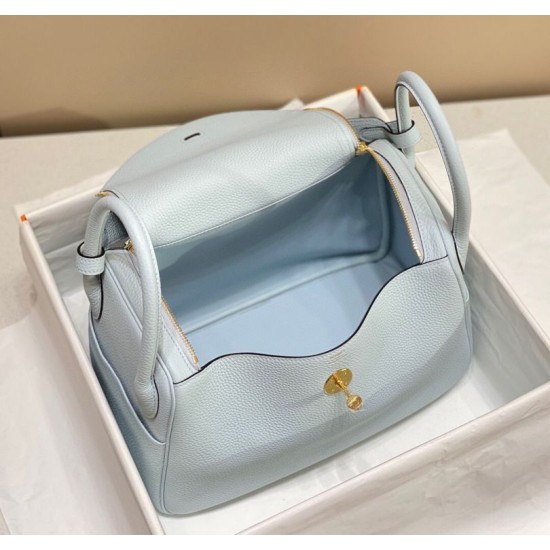 Best Replica Hermes Lindy 26 cm bag in blue with gold hardware Fake At Cheap Price Special Grade Replica Hermes Lindy 26 cm bag in blue with gold hardware Clone Sale