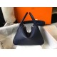 Special Grade Replica Hermes Lindy 26 cm bag in navy blue with gold hardware Clone Sale