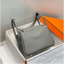 Special Grade Replica Hermes Lindy 26 cm bag in Gris Meyer with gold hardware Clone Sale