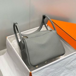 Special Grade Replica Hermes Lindy 26 cm bag in Gris Meyer with gold hardware Clone Sale