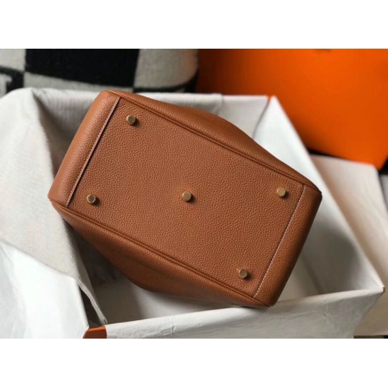 Special Grade Replica Hermes Lindy 26 cm bag in brown with gold hardware Clone Sale