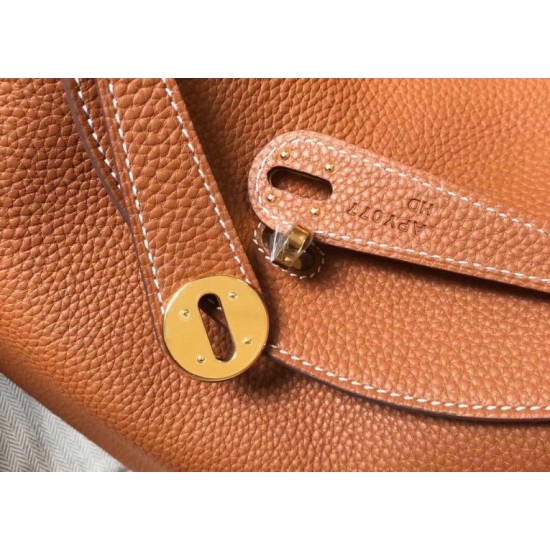 Special Grade Replica Hermes Lindy 26 cm bag in brown with gold hardware Clone Sale