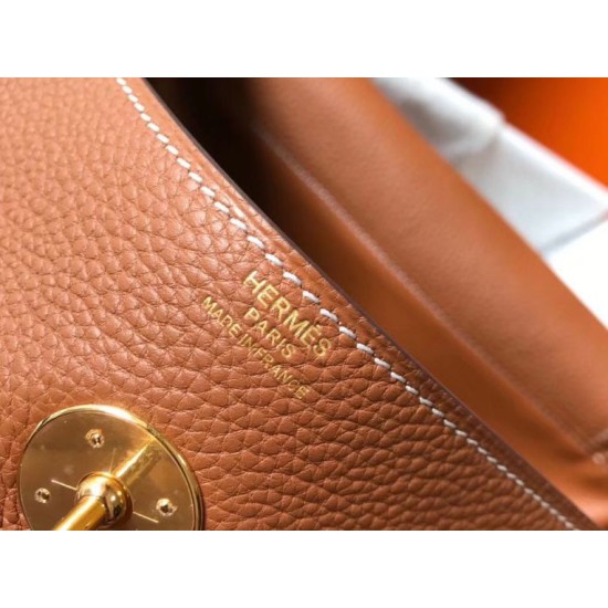 Special Grade Replica Hermes Lindy 26 cm bag in brown with gold hardware Clone Sale