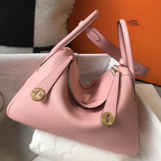 Special Grade Replica Hermes Lindy 26 cm bag in pink with gold hardware Clone Sale