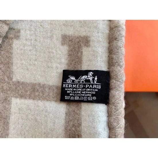 Special Grade Replica Hermes Avalon III Blanket in Beige Clone Sale