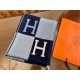 Special Grade Replica Hermes Avalon III Blanket in Blue Clone Sale