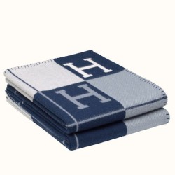 Special Grade Replica Hermes Avalon III Blanket in Blue Clone Sale