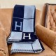 Special Grade Replica Hermes Avalon III Blanket in Blue Clone Sale