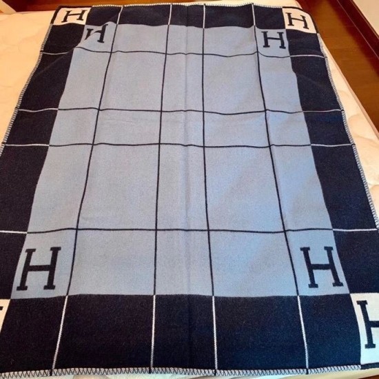 Special Grade Replica Hermes Avalon III Blanket in Blue Clone Sale