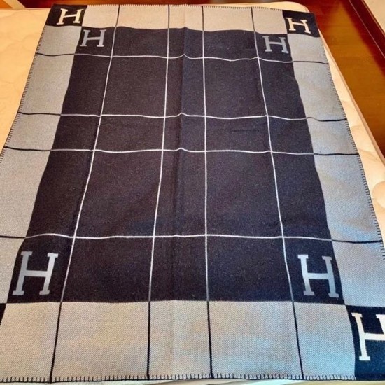 Special Grade Replica Hermes Avalon III Blanket in Blue Clone Sale