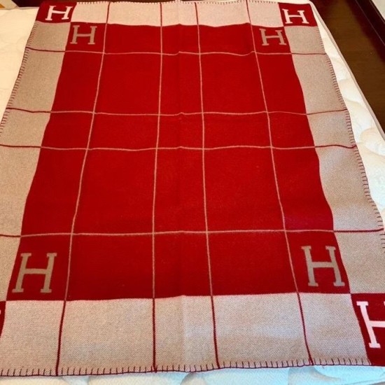 Special Grade Replica Hermes Avalon III Blanket in Red Clone Sale