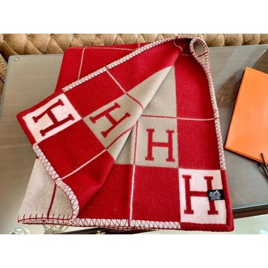 Special Grade Replica Hermes Avalon III Blanket in Red Clone Sale