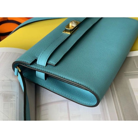 Special Grade Replica Hermes Kelly Classique Wallet To Go Epsom Blue Clone Sale