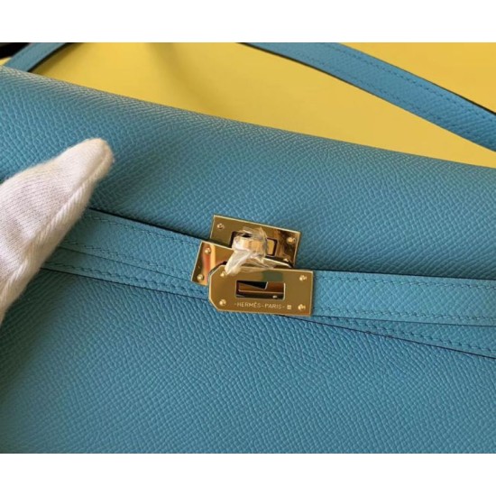 Special Grade Replica Hermes Kelly Classique Wallet To Go Epsom Blue Clone Sale