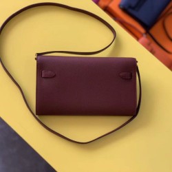 Special Grade Replica Hermes Kelly Classique To Go Wallet in Epsom Burgundy Clone Sale