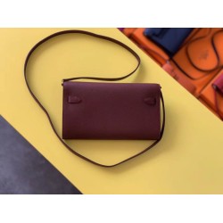Special Grade Replica Hermes Kelly Classique To Go Wallet in Epsom Burgundy Clone Sale
