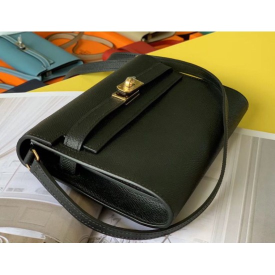 Special Grade Replica Hermes Kelly Classique To Go Wallet in Epsom Black Clone Sale