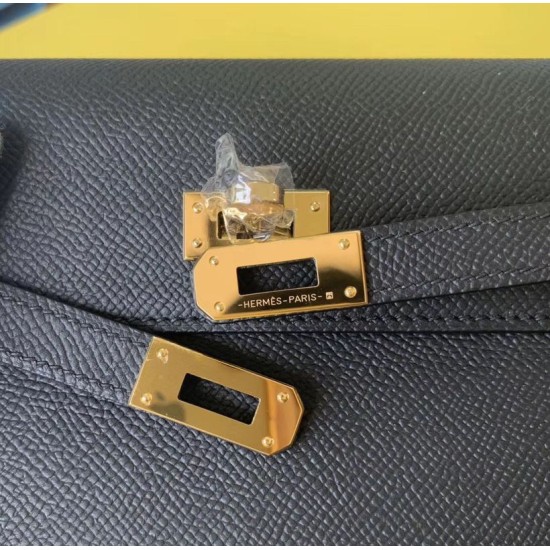 Special Grade Replica Hermes Kelly Classique To Go Wallet in Epsom Black Clone Sale
