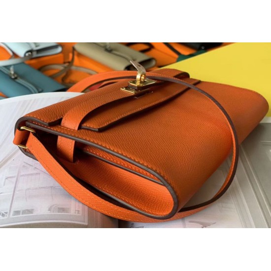 Special Grade Replica Hermes Kelly Classique To Go Epsom Wallet, Orange Clone Sale