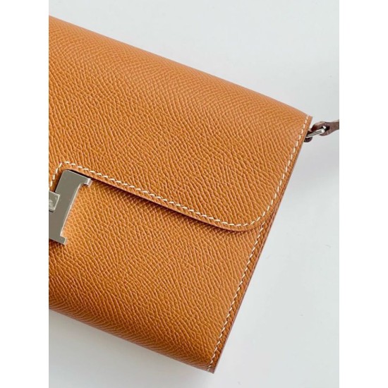 Special Grade Replica Hermes Constance To Go Epsom Wallet, Brown Clone Sale